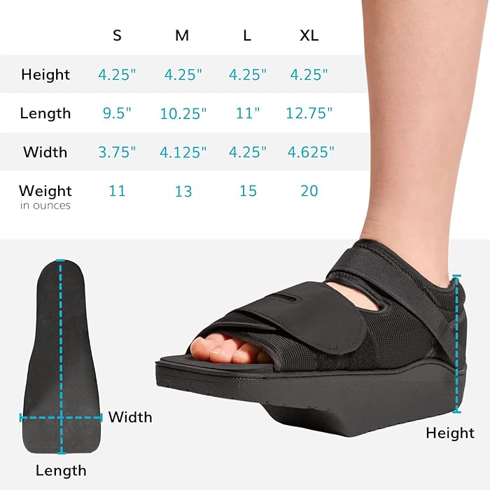 Ortho-Keilschuh mit quadratischer Zehenpartie, medizinischer Schuh für Zehenfrakturen, Entlastungsschuh